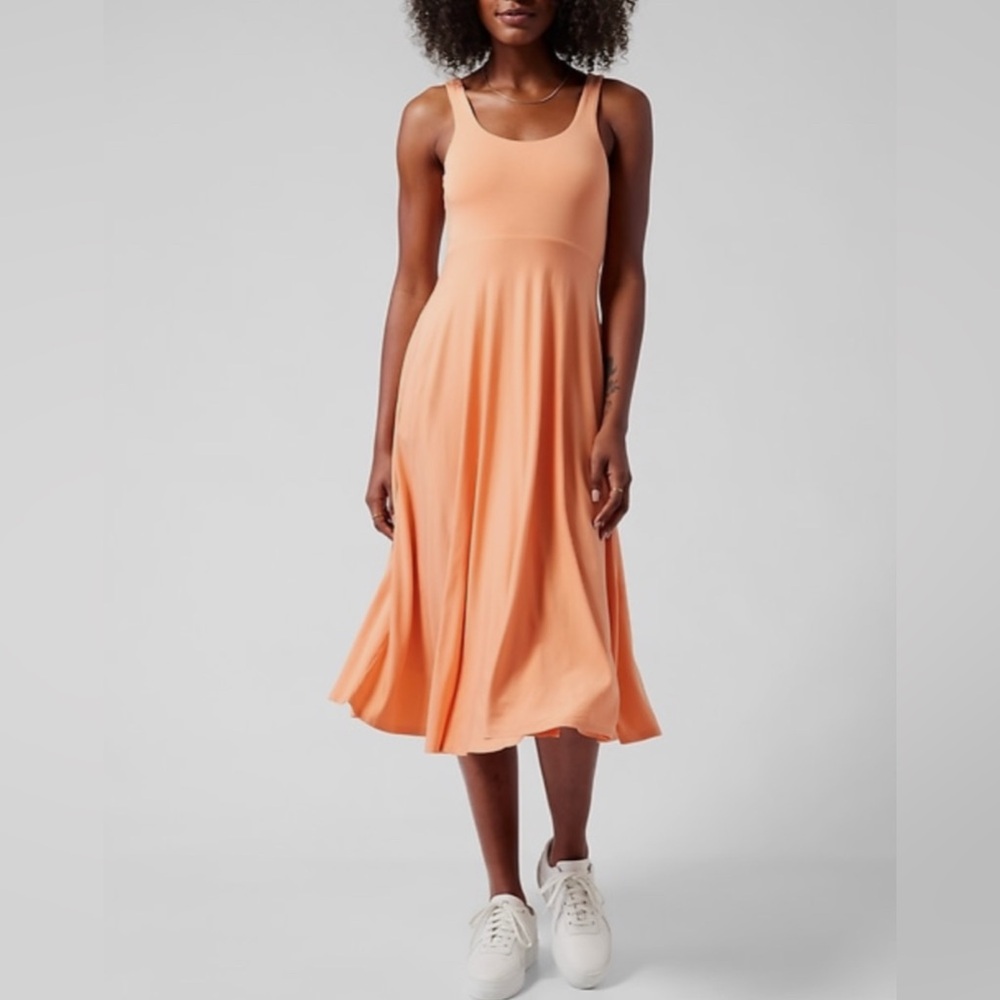 Athleta Santorini mode dress in cactus peach. Size Small tall